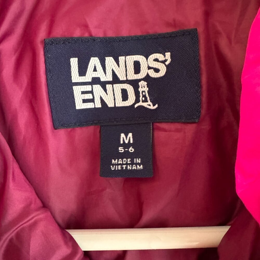 Lands' End Girls Insulated Down Alternative ThermoPlume Pink Puffer Vest Med 5-6 - Picture 3 of 6